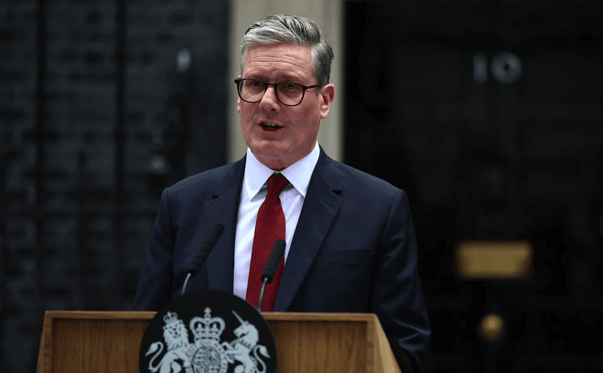 British Prime Minister Keir Starmer Keir Starmer delivering his first address as prime minister of the United Kingdom, 10 Downing Street, London, July 5, 2024. (FILE/Encyclopedia Britannica)